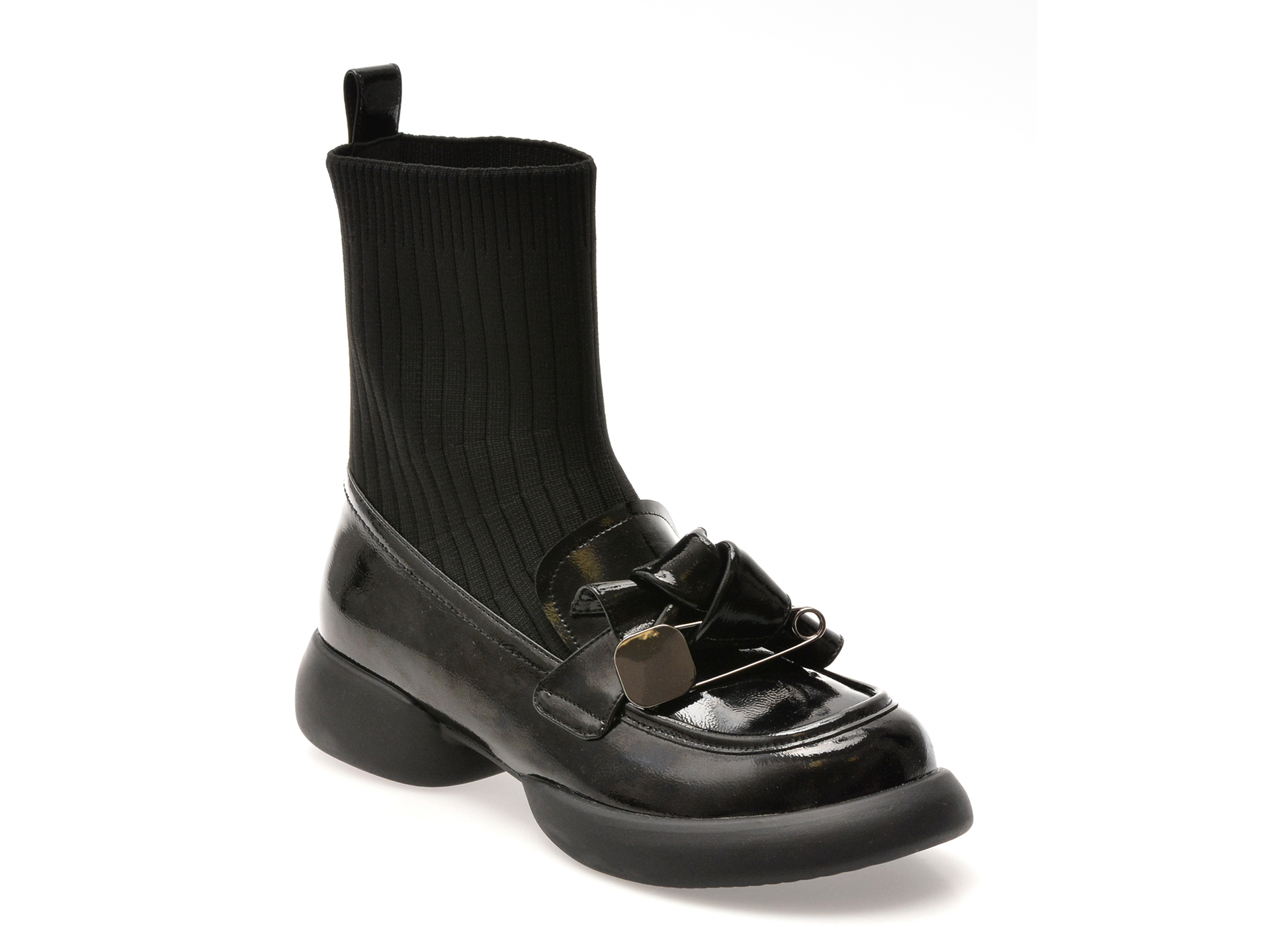Ghete GRYXX negre, 5W306T, din piele naturala lacuita