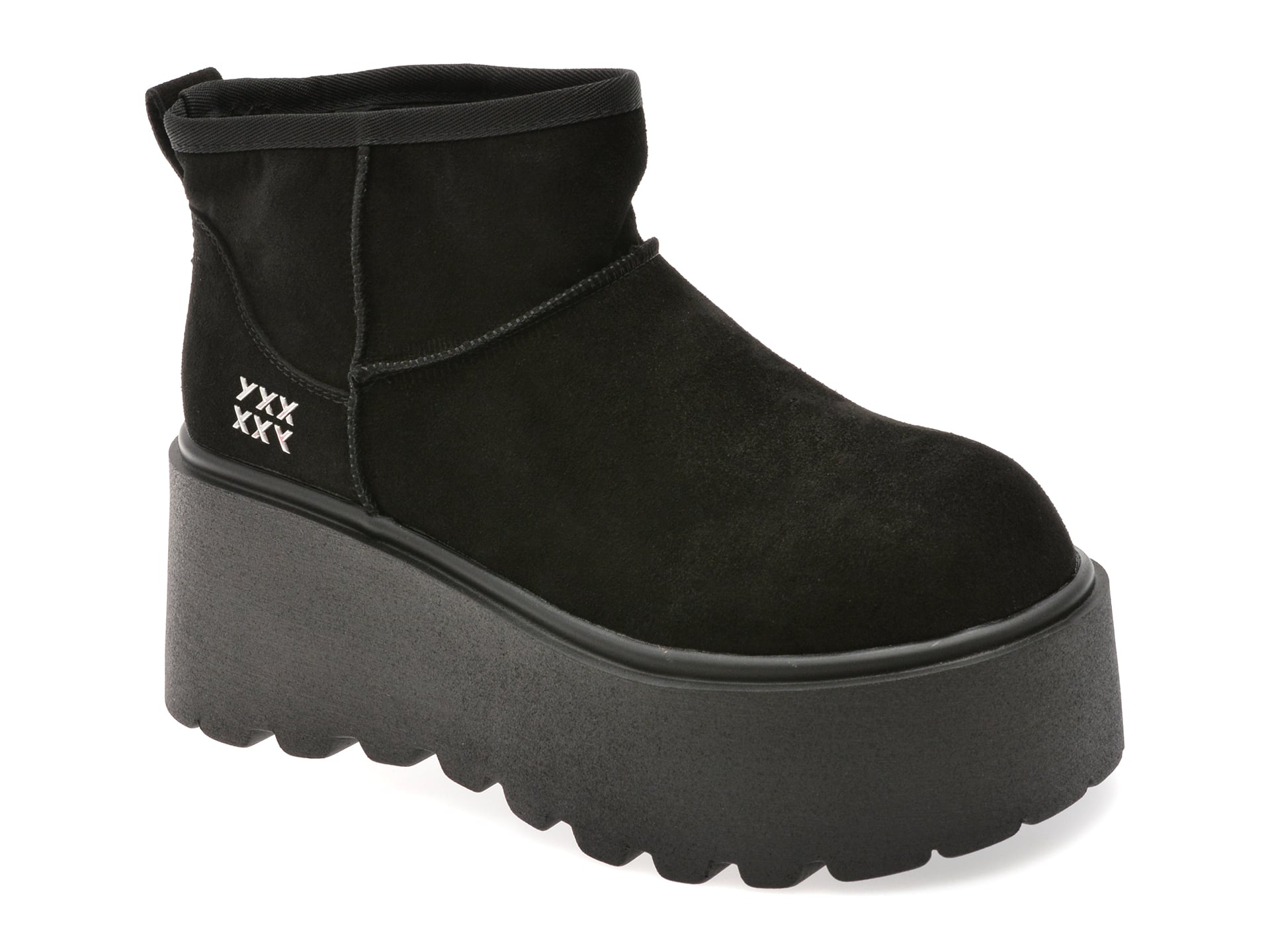 Ghete GRYXX negre, 8083, din piele intoarsa