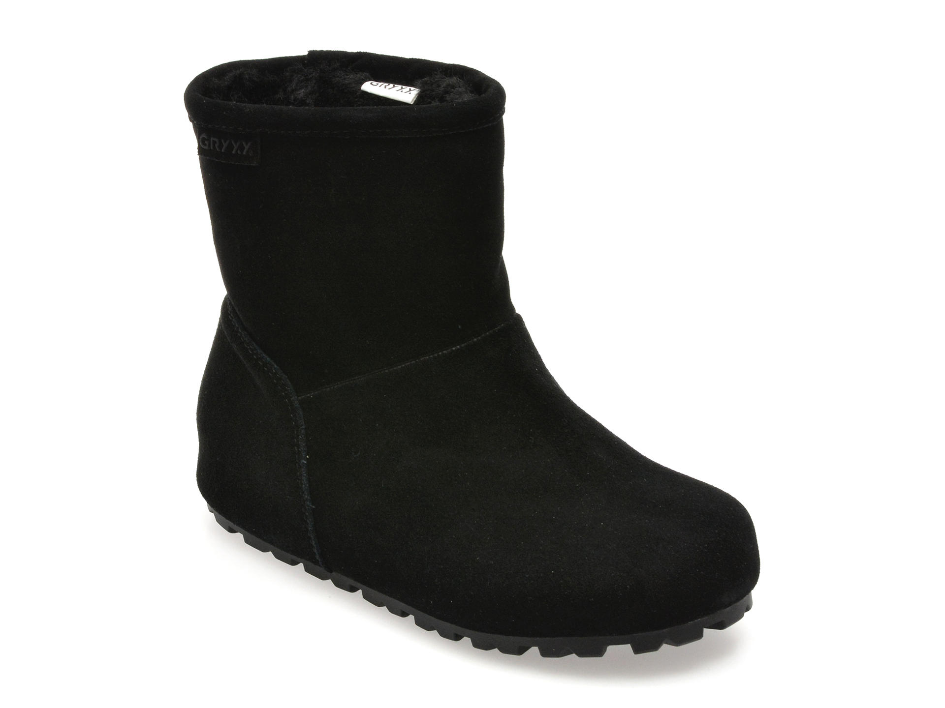Ghete GRYXX negre, 8368, din piele intoarsa