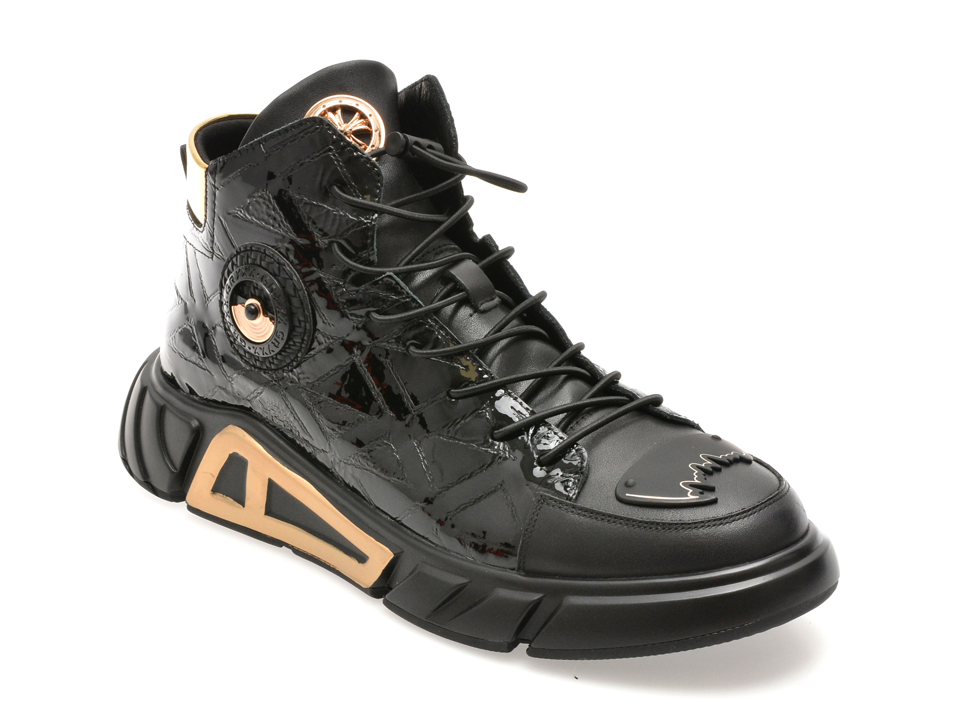 Ghete GRYXX negre, 851351, din piele naturala