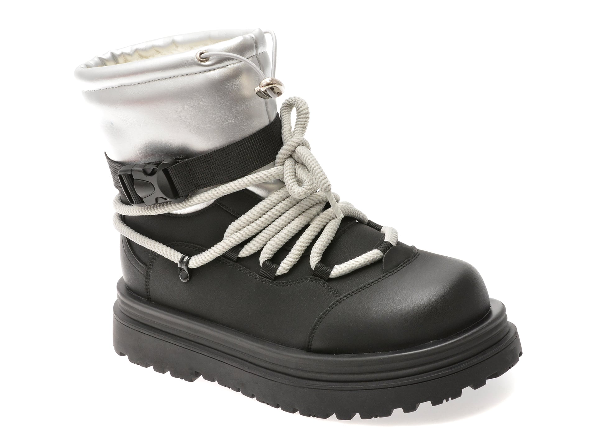 Ghete GRYXX negre, 8766, din piele naturala