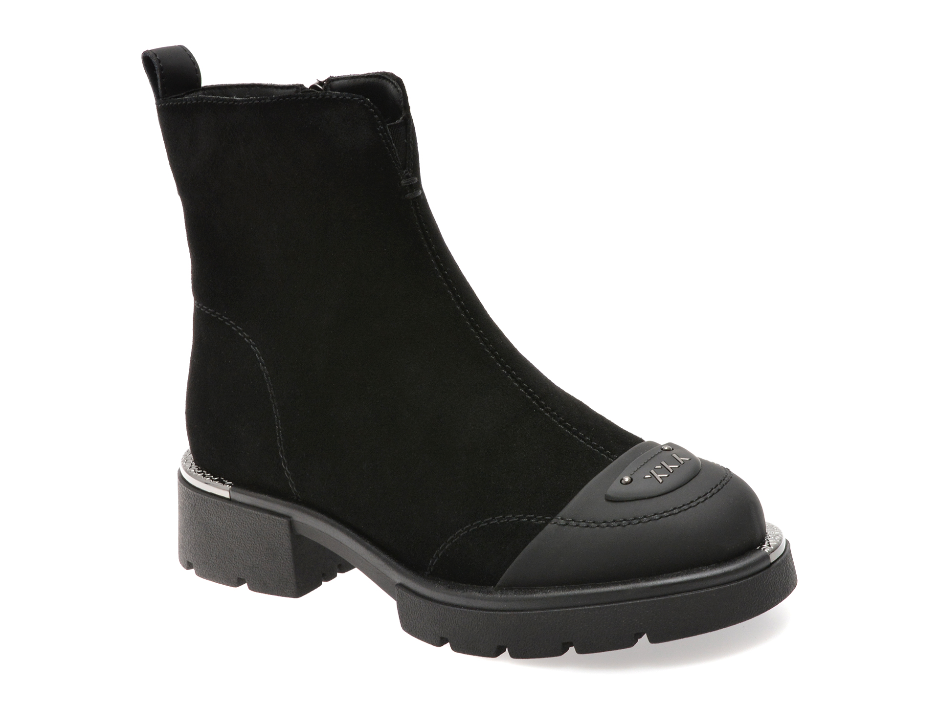 Ghete GRYXX negre, A062, din piele intoarsa
