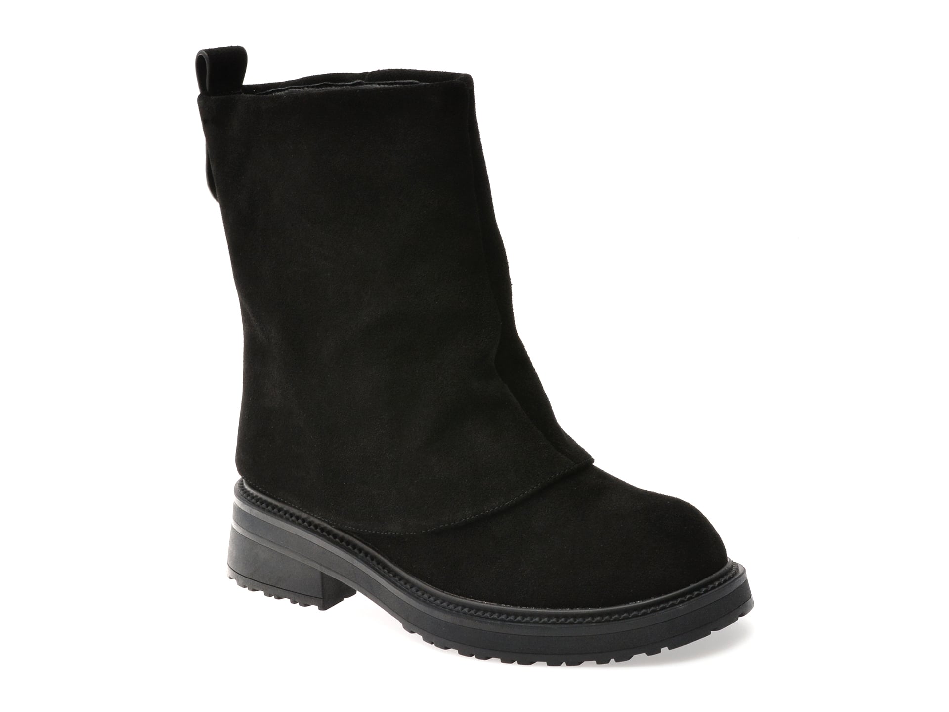 Ghete GRYXX negre, D729, din piele intoarsa