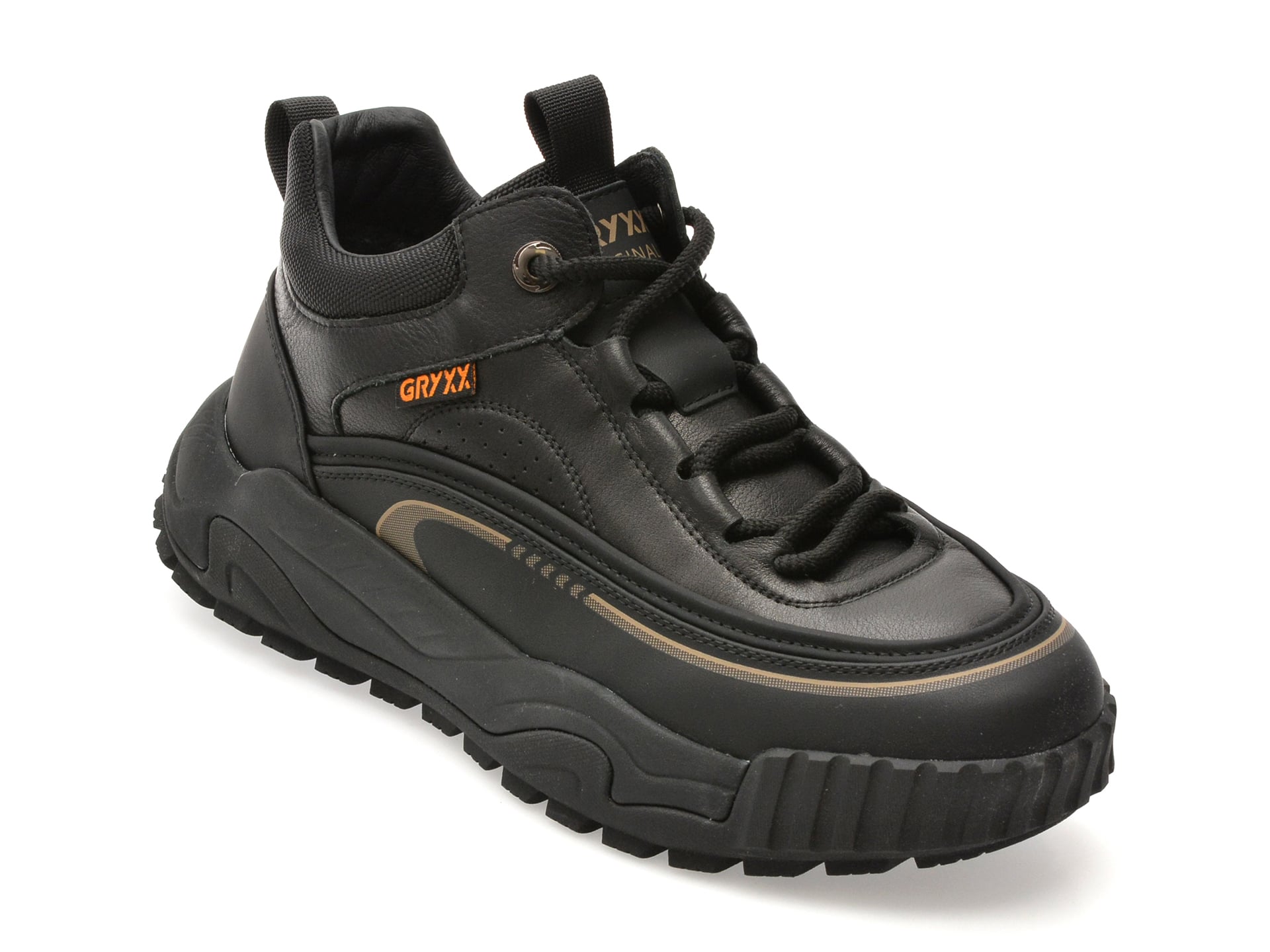 Ghete GRYXX negre, LN3, din piele naturala
