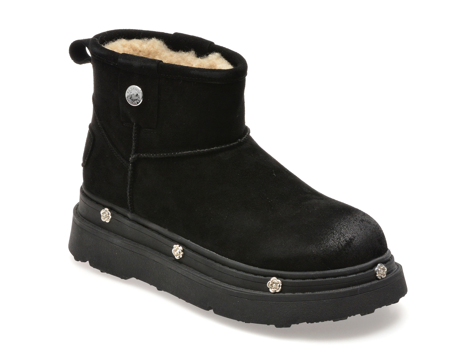 Ghete GRYXX negre, SX2602, din piele intoarsa