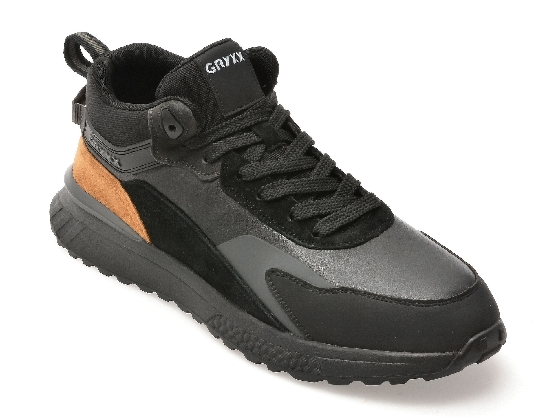 Ghete GRYXX negre, ZMSN33, din piele naturala