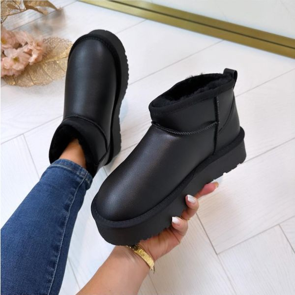 Ghete negre din piele naturala W5828-1 118