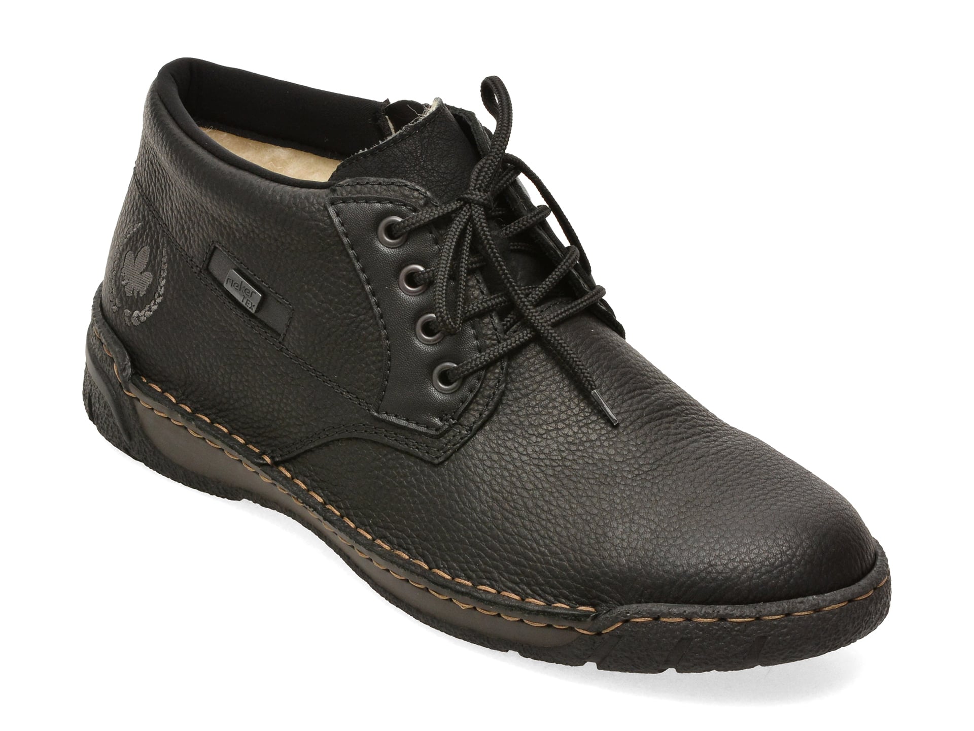 Ghete RIEKER negre, B0333, din piele naturala