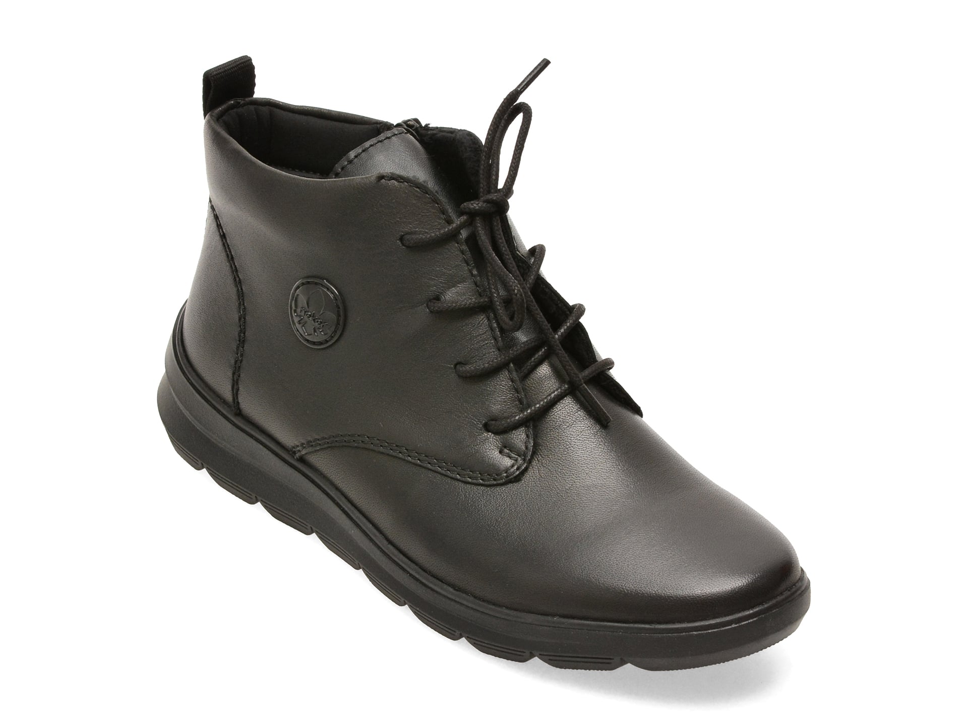 Ghete RIEKER negre, Z0022, din piele naturala