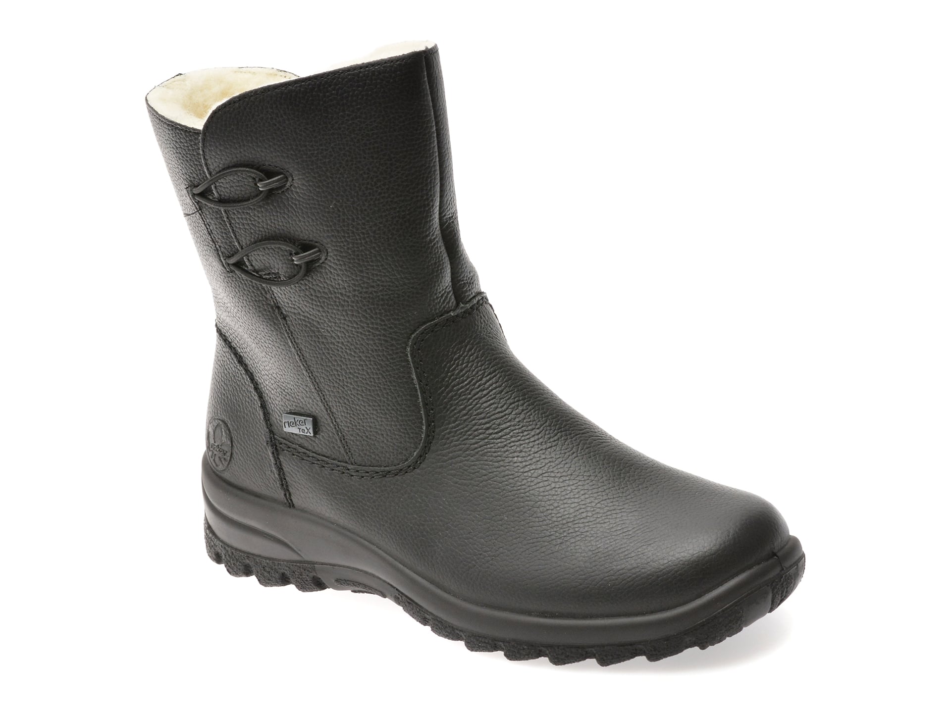 Ghete RIEKER negre, Z7172, din piele naturala