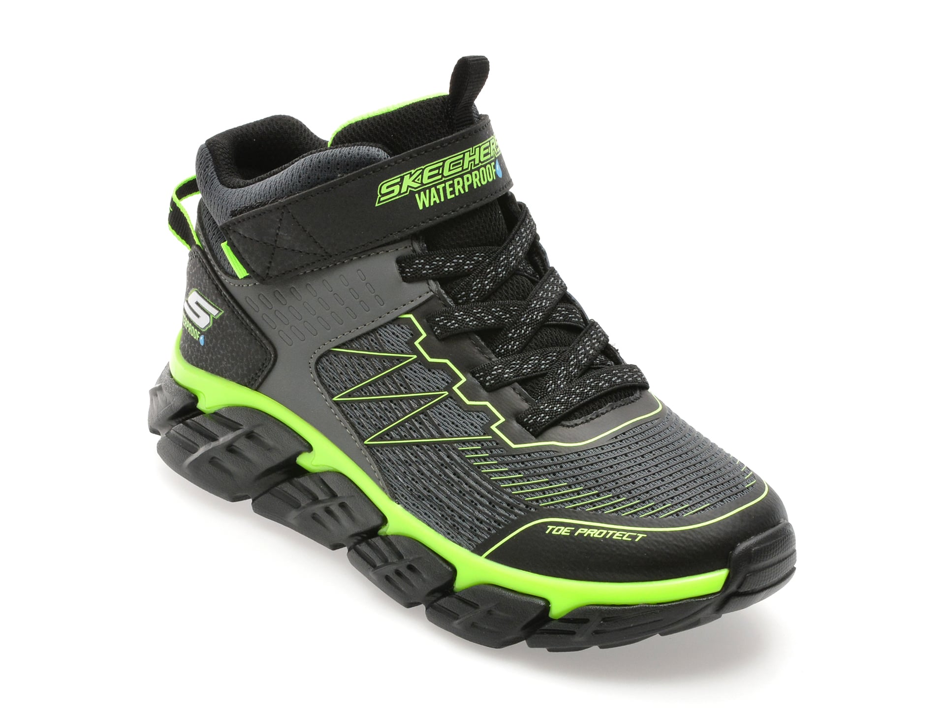 Ghete SKECHERS gri, TECH-GRIP, din material textil