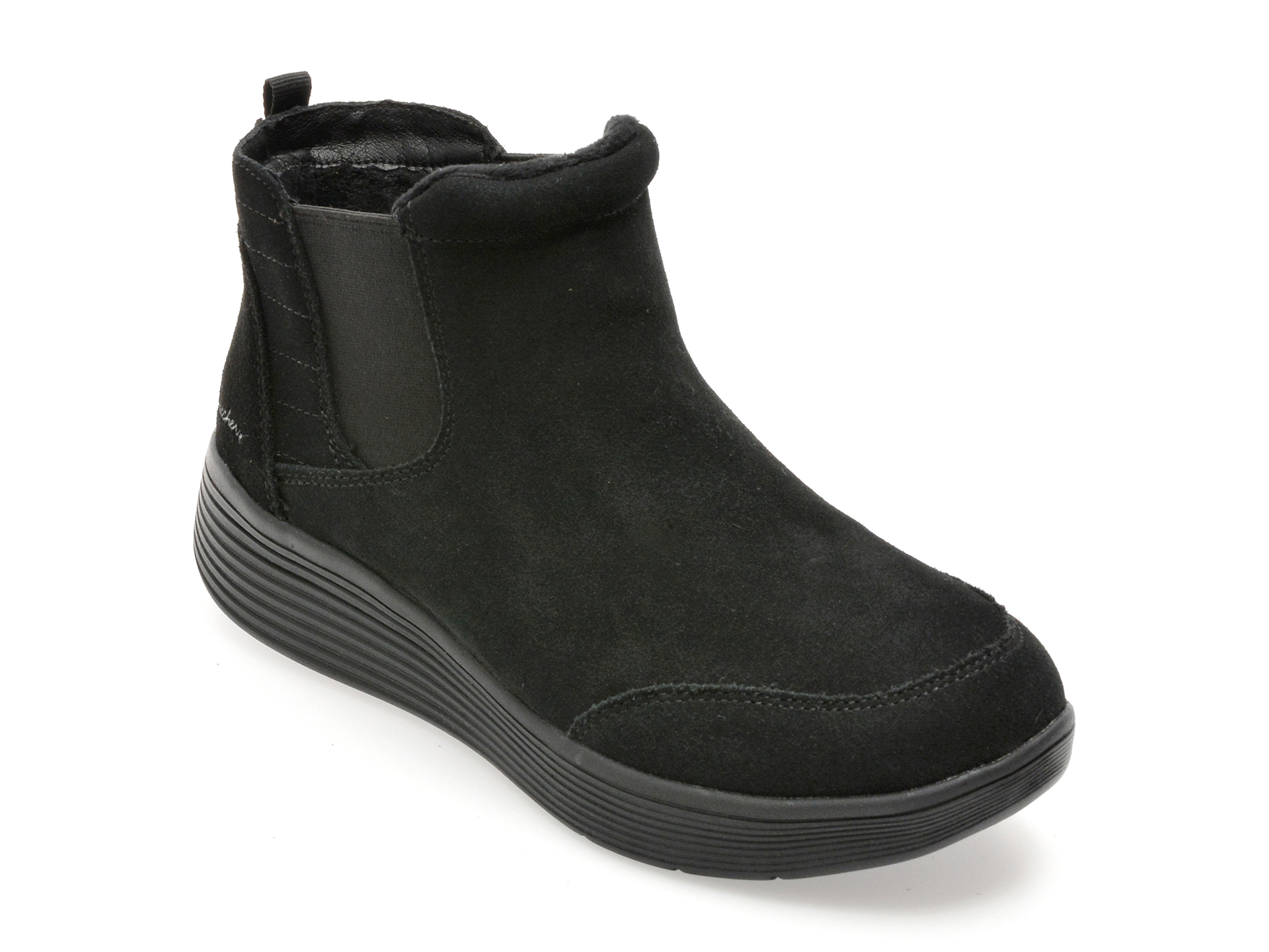 Ghete SKECHERS negre, ARCH FIT LAGUNA, din piele intoarsa