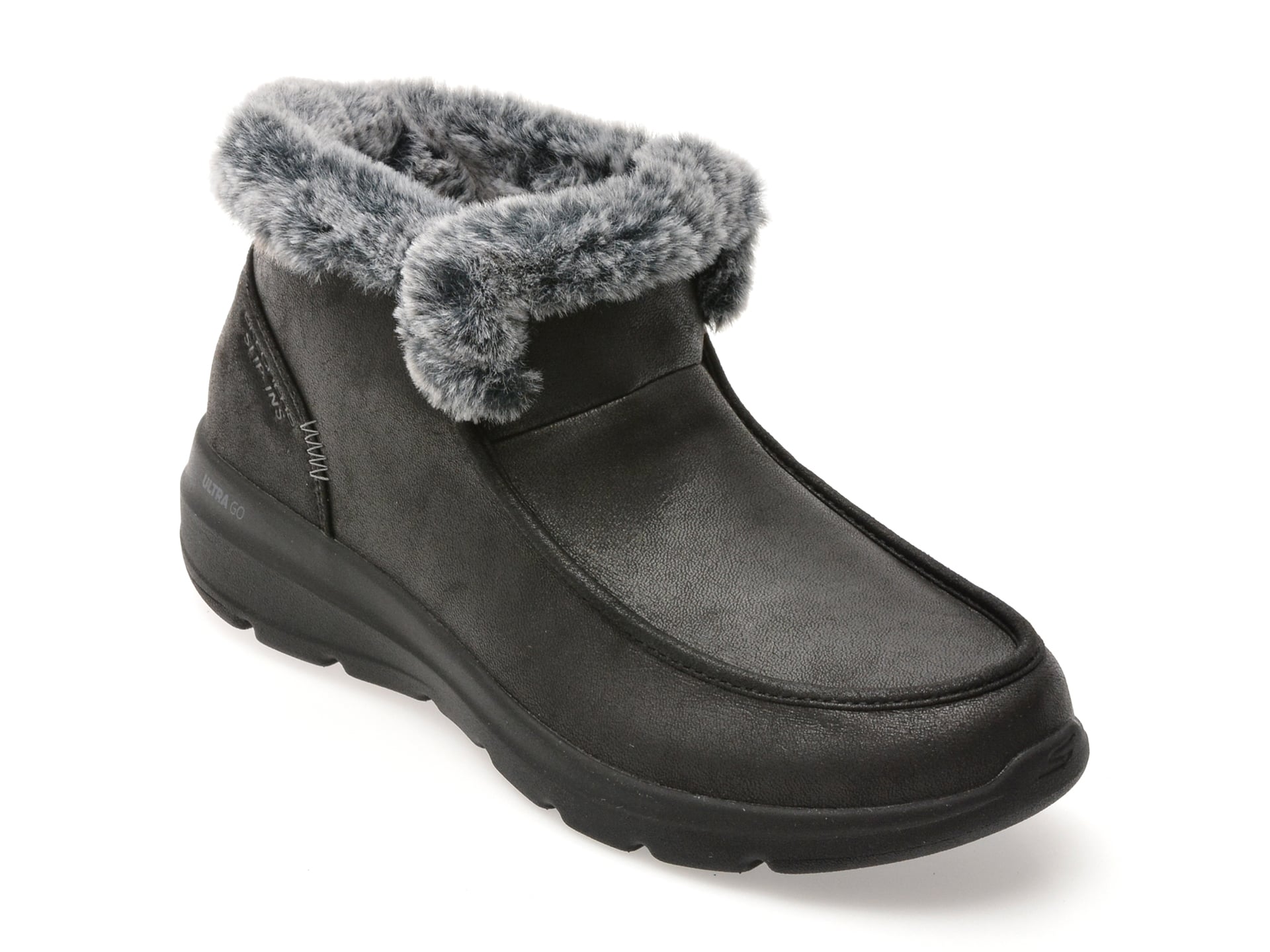 Ghete SKECHERS negre, GLACIAL ULTRA, din material textil