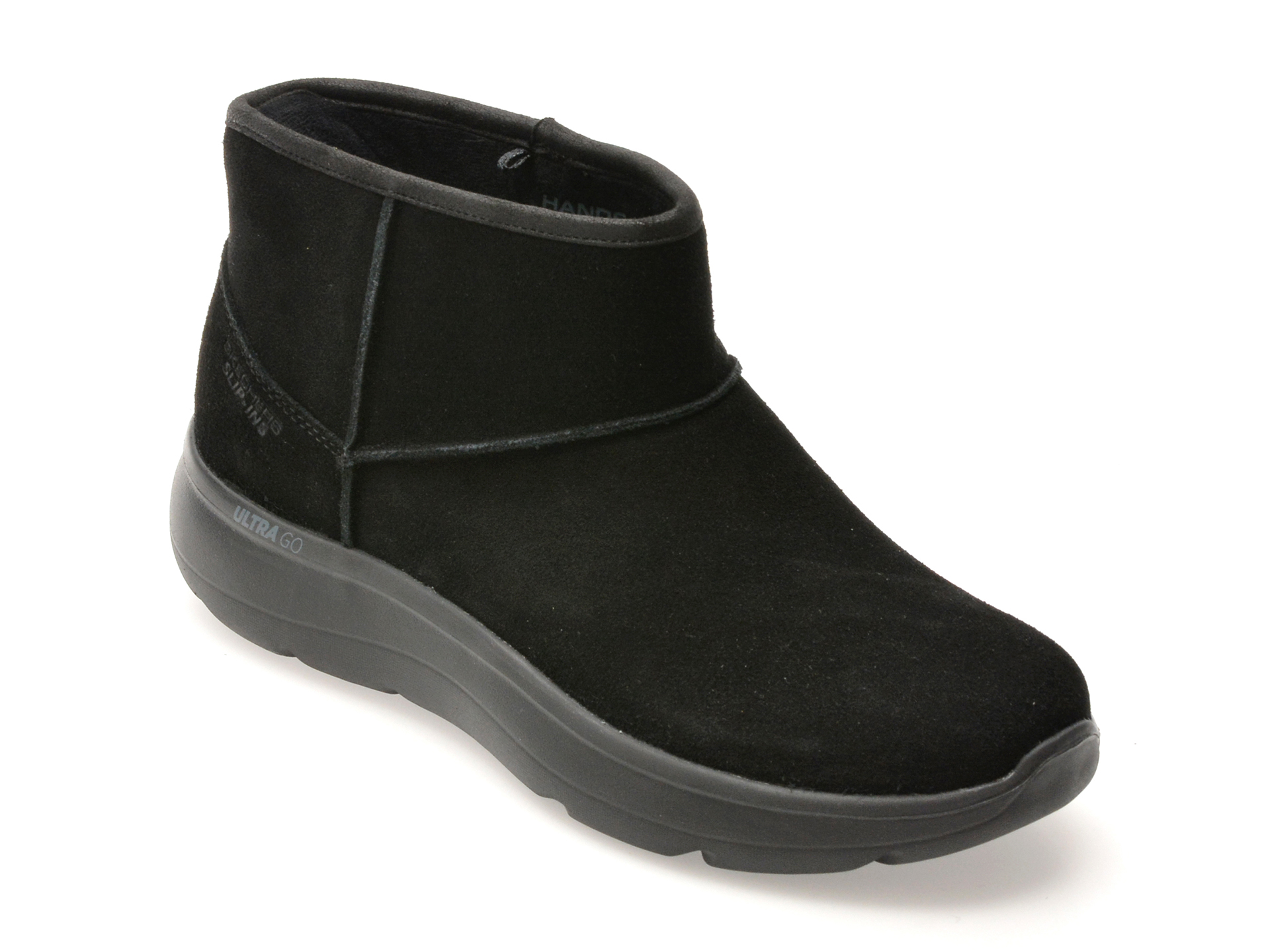 Ghete SKECHERS negre, ON-THE-GO ENCORE, din piele intoarsa