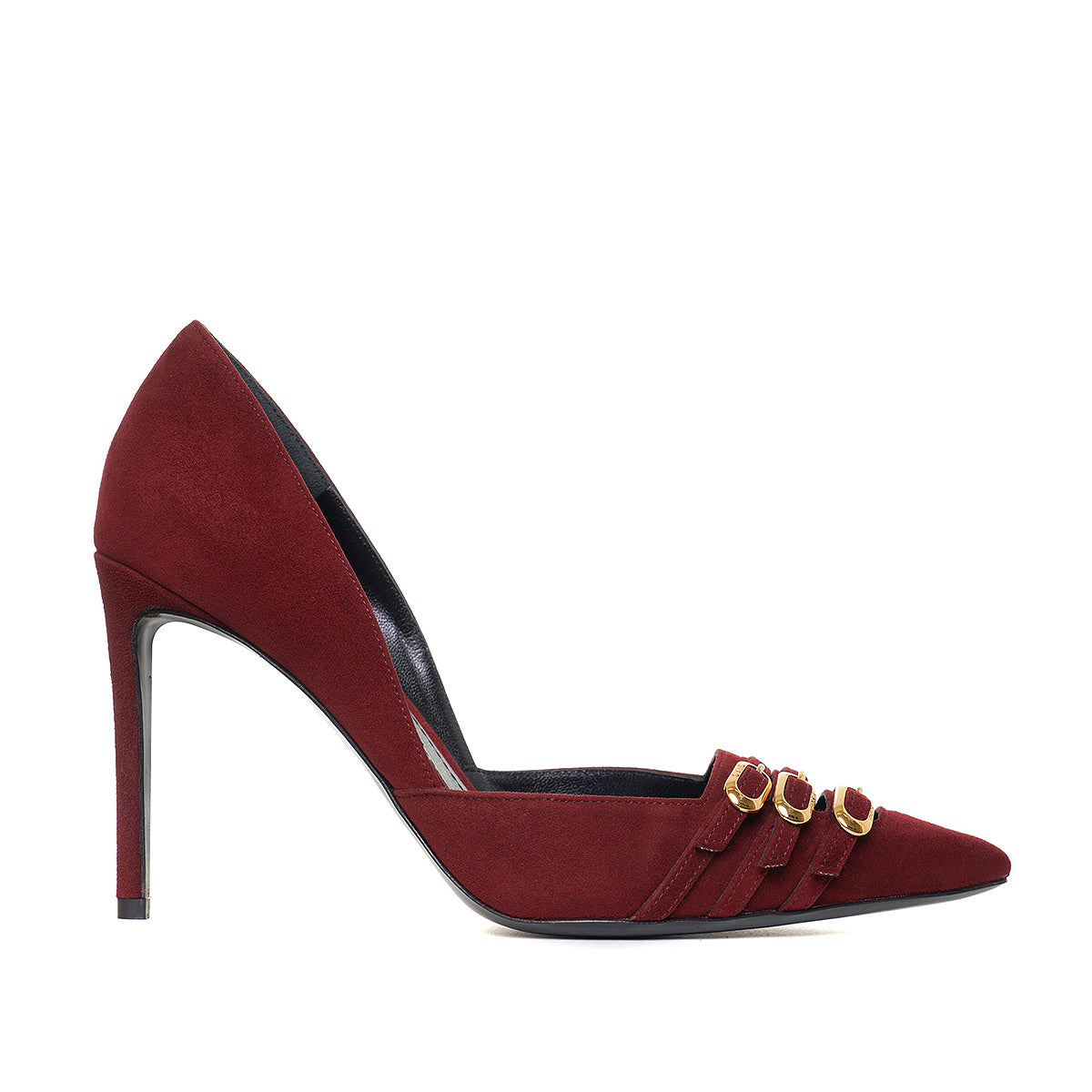 Gina Stiletto Piele Intoarsa, Burgundy - Premium Collection - 40 / 10 cm