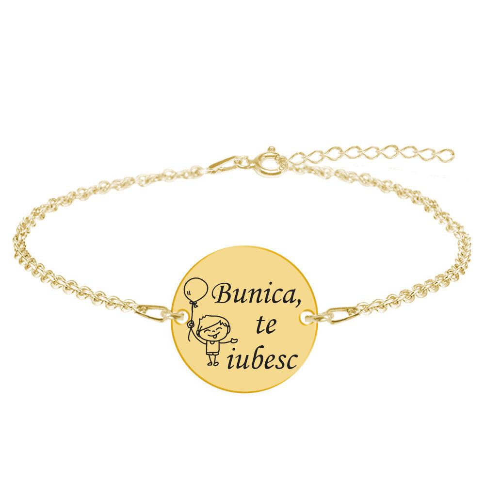 Granny - Bratara personalizata din argint 925 placat cu aur galben 24K - Banut