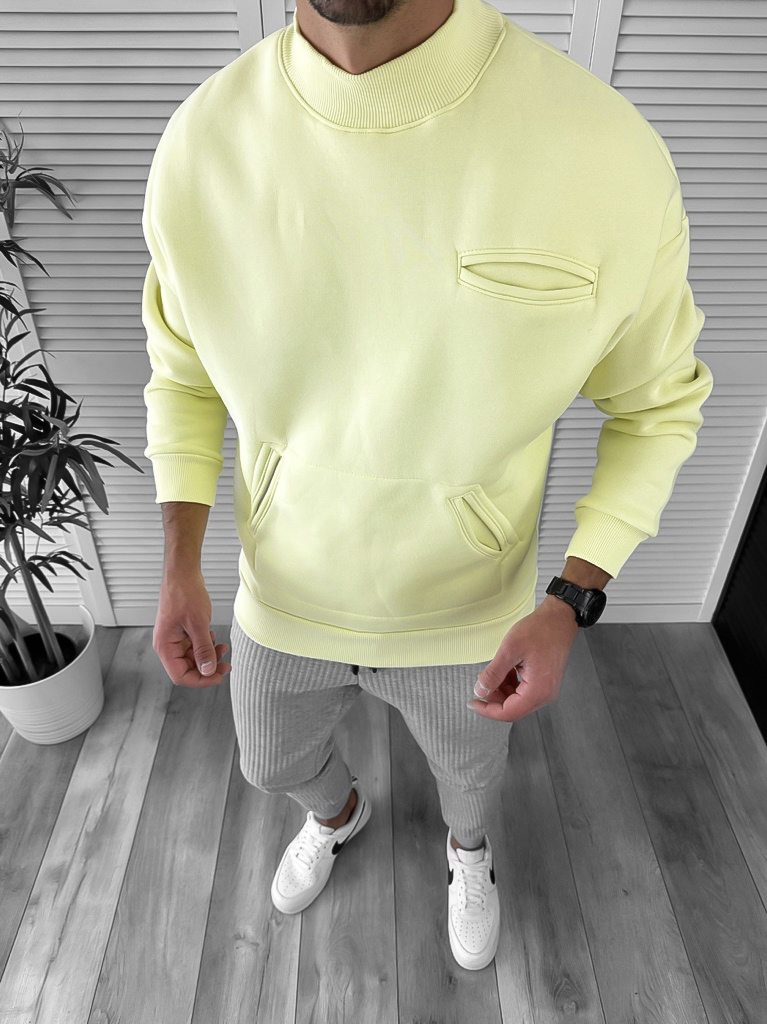 Hanorac barbati galben slim fit K226 13-3.2