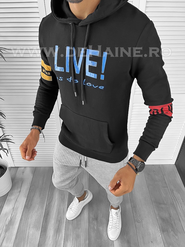 Hanorac barbati negru slim fit 2699 P18-5.3