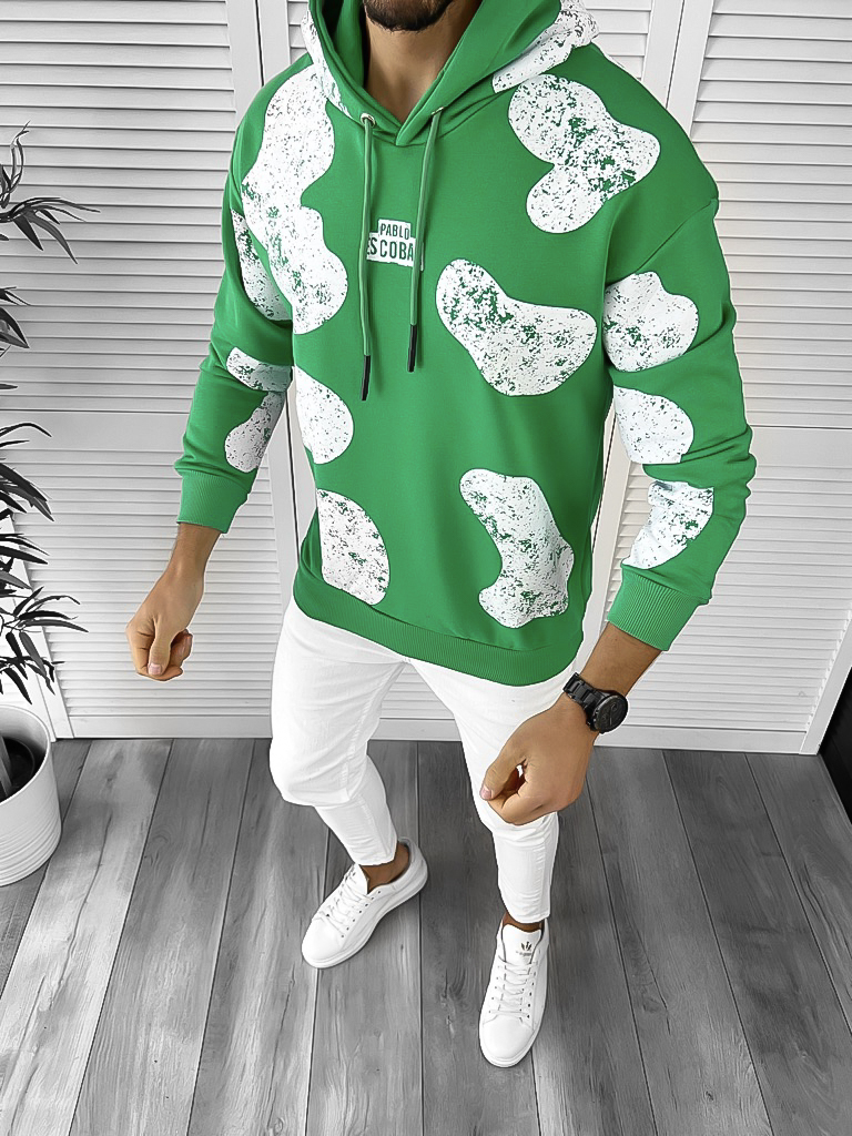 Hanorac barbati slim fit verde K494 13-3.1