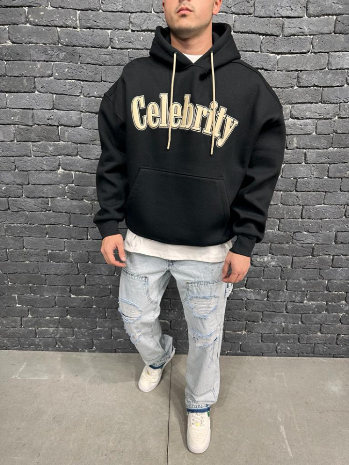 HANORAC CELEBRITY CU GLUGA BLACK HNAS47(AJ6378) (MĂRIME: XL)