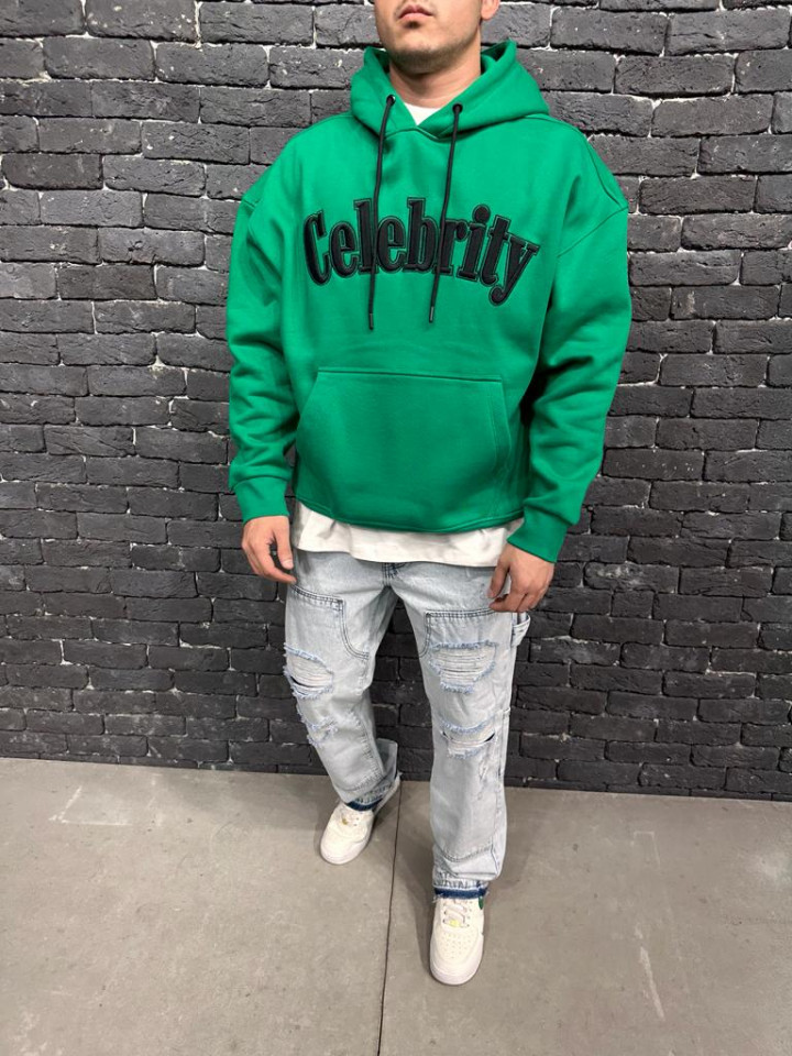 HANORAC CELEBRITY CU GLUGA GREEN-BENETTON HNAS45(AJ6378) (MĂRIME: XL)