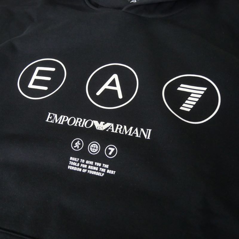 Hanorac EA7 TRAIN LOGO SERIES M HOODIE RN COFT WRITINGS - poza 2