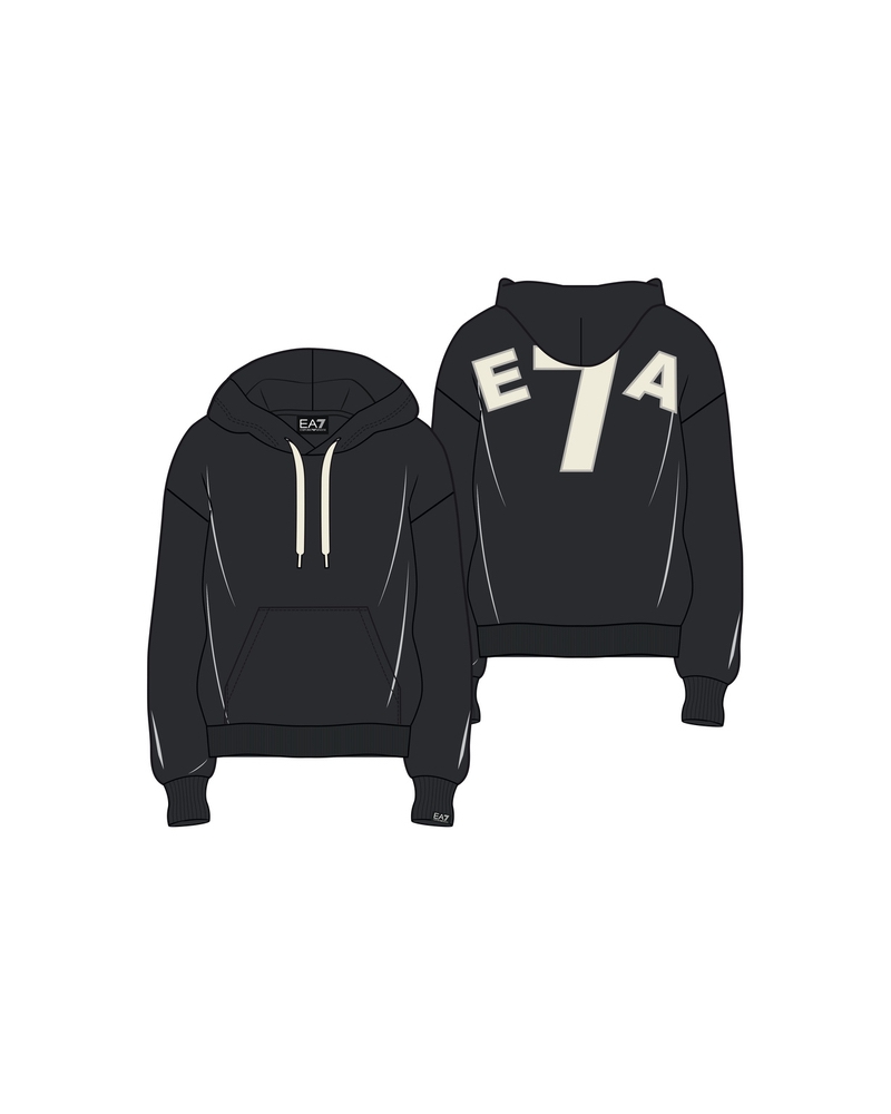 Hanorac EA7 TRAIN LOGO SERIES U HOODIE RN COFT OVERSIZE LOGO - poza 3