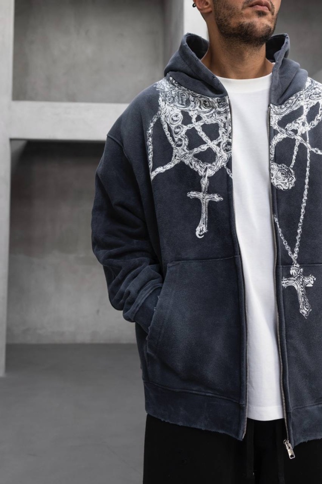 HANORAC OVERSIZE CRUCIFIX ANTRACIT HNBLACK1(1948) (MĂRIME: M)
