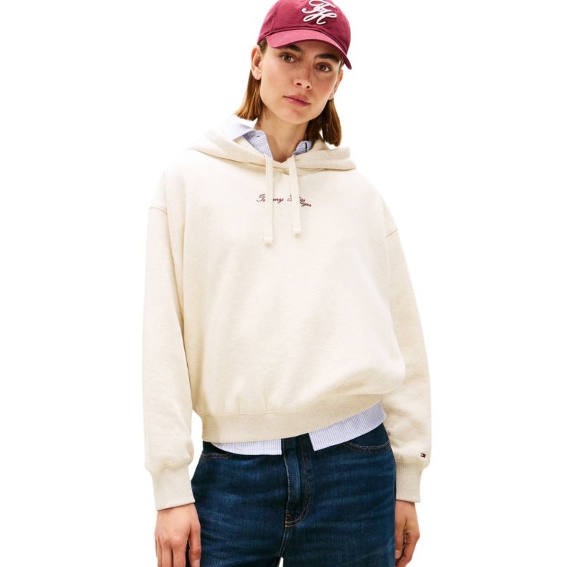 Hanorac Tommy Hilfiger CLASSIC SCRIPT FLEECE HOODIE - poza 1