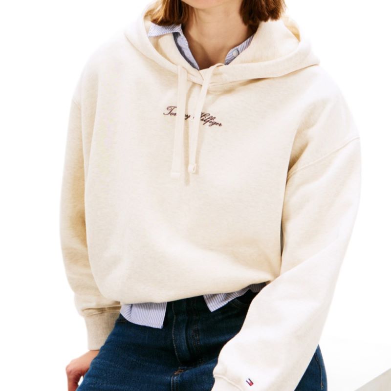 Hanorac Tommy Hilfiger CLASSIC SCRIPT FLEECE HOODIE - poza 3