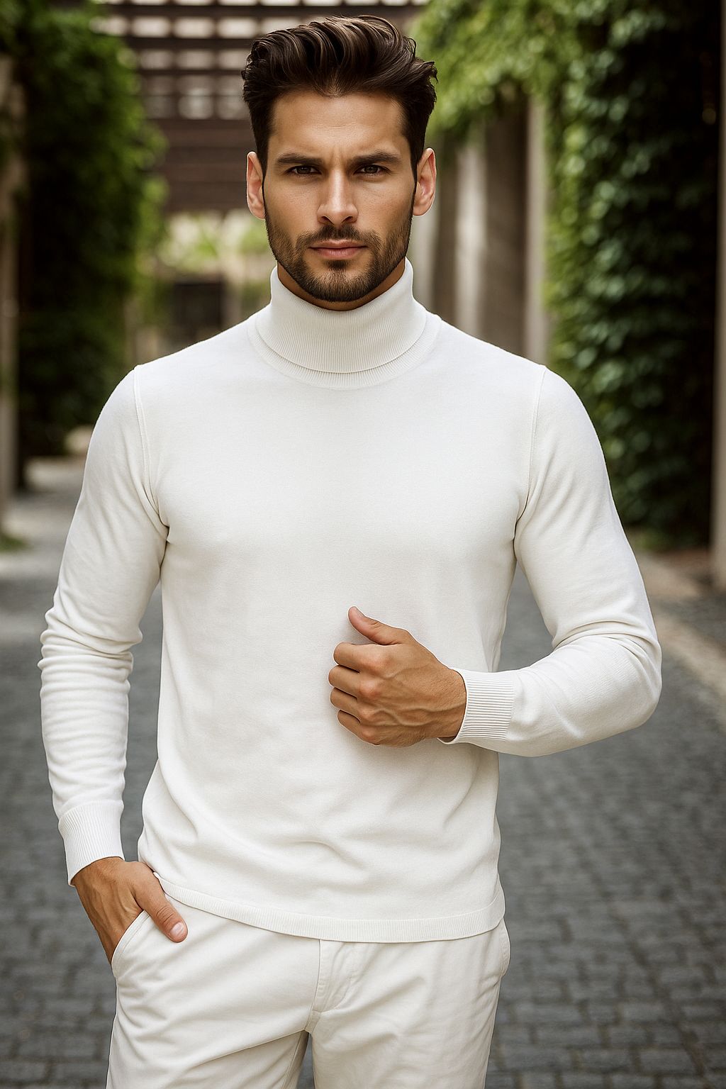 Helanca barbati slim fit alba 13416 D2-5.2