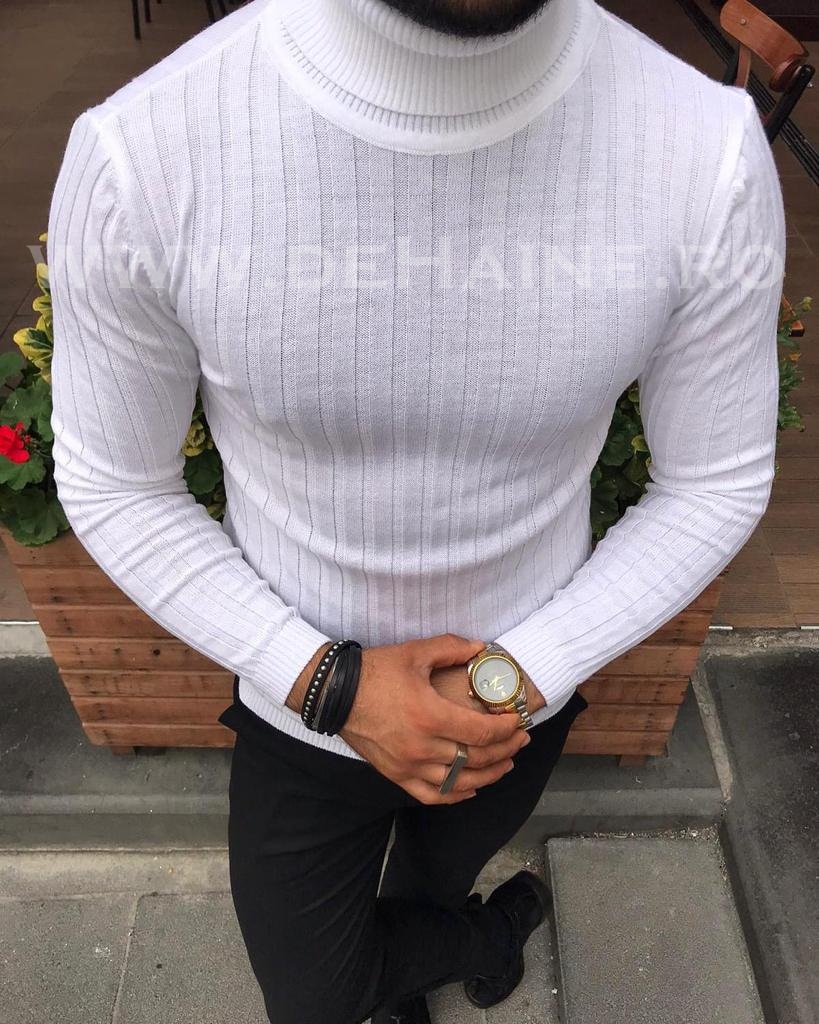 Helanca barbati slim fit alba cu mici defecte 2264 D8-5