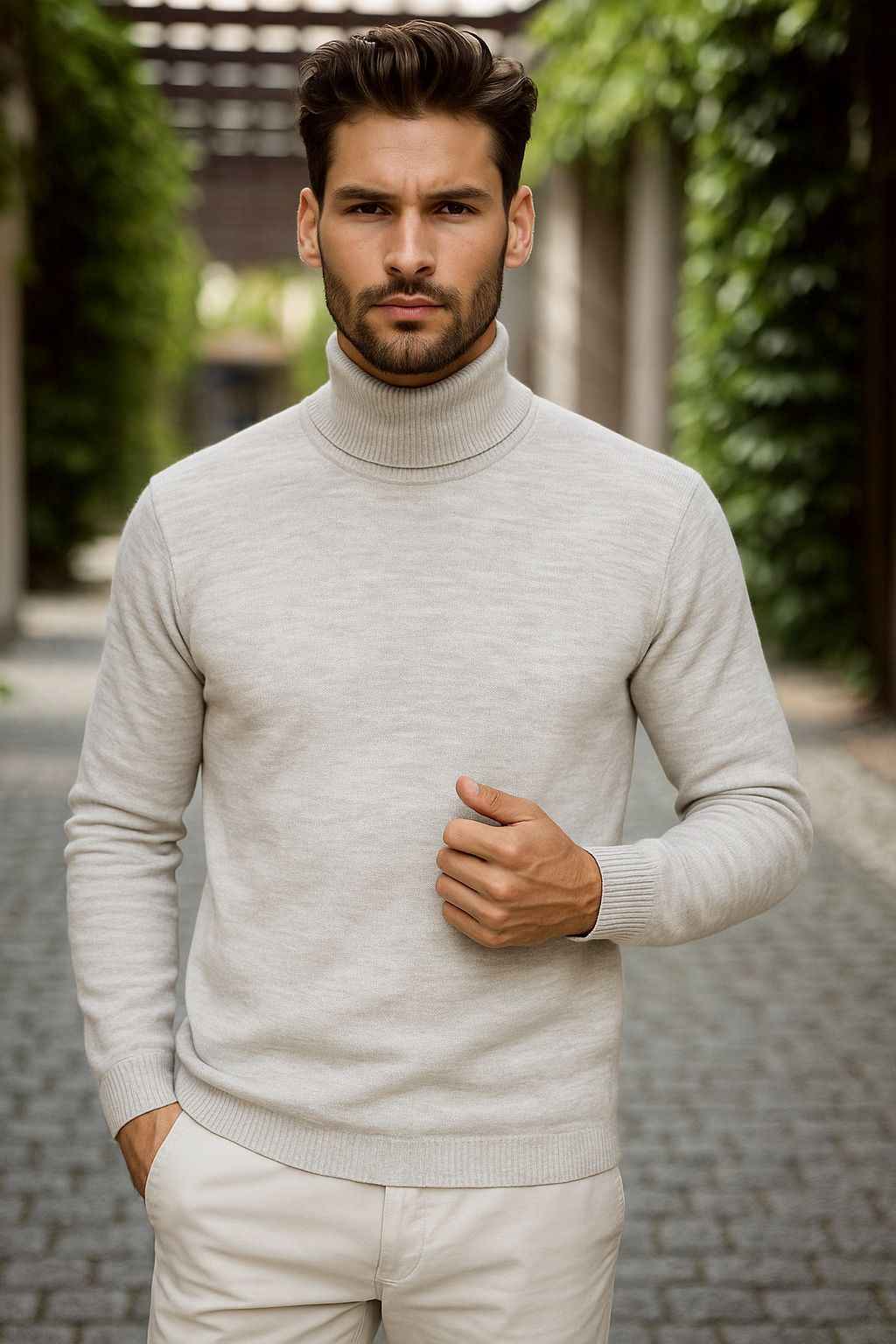 Helanca barbati slim fit bej 13416 D2-5.1