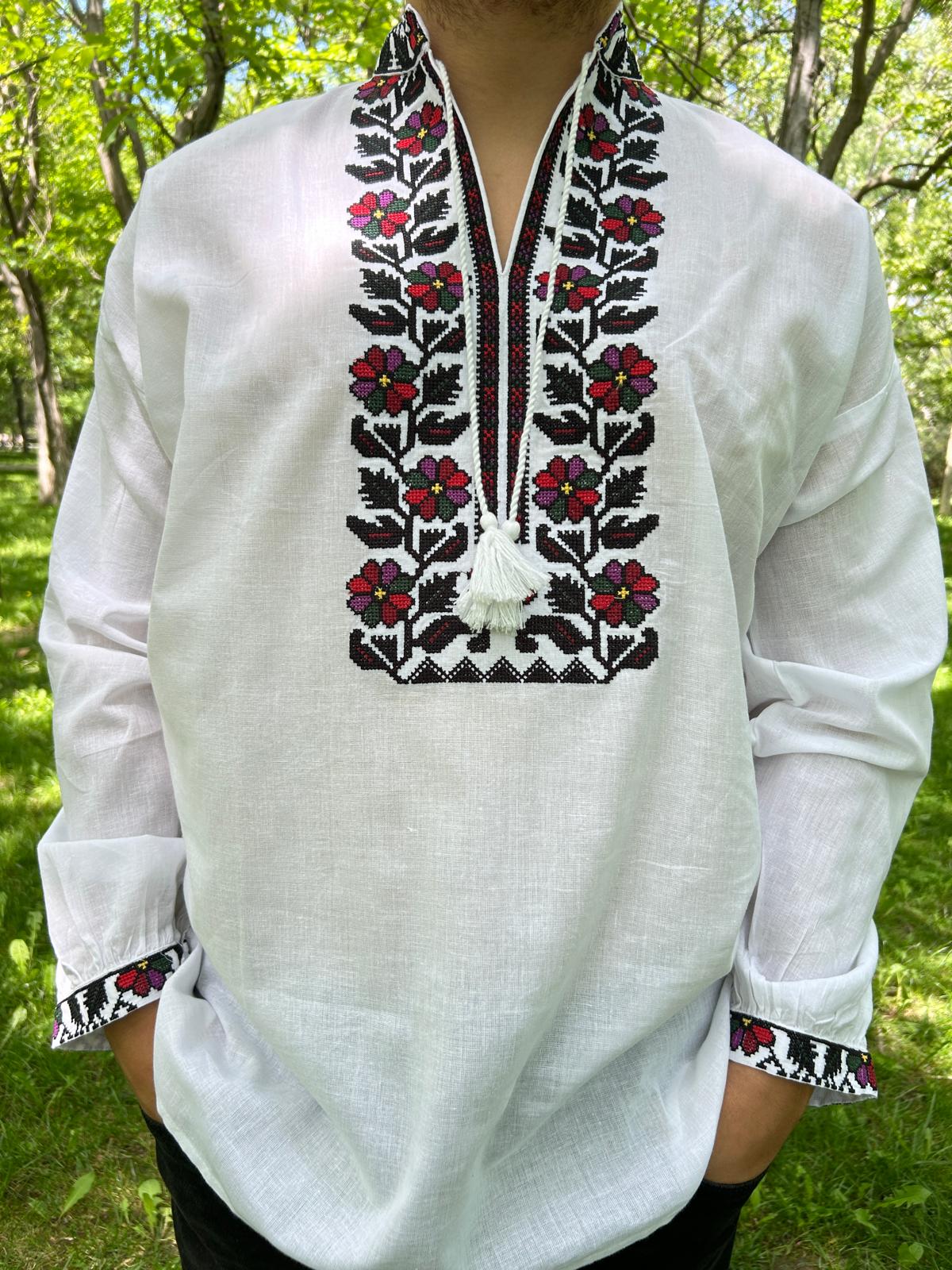 Ie tradițională bărbați TM1099 *motive florale* - XXL