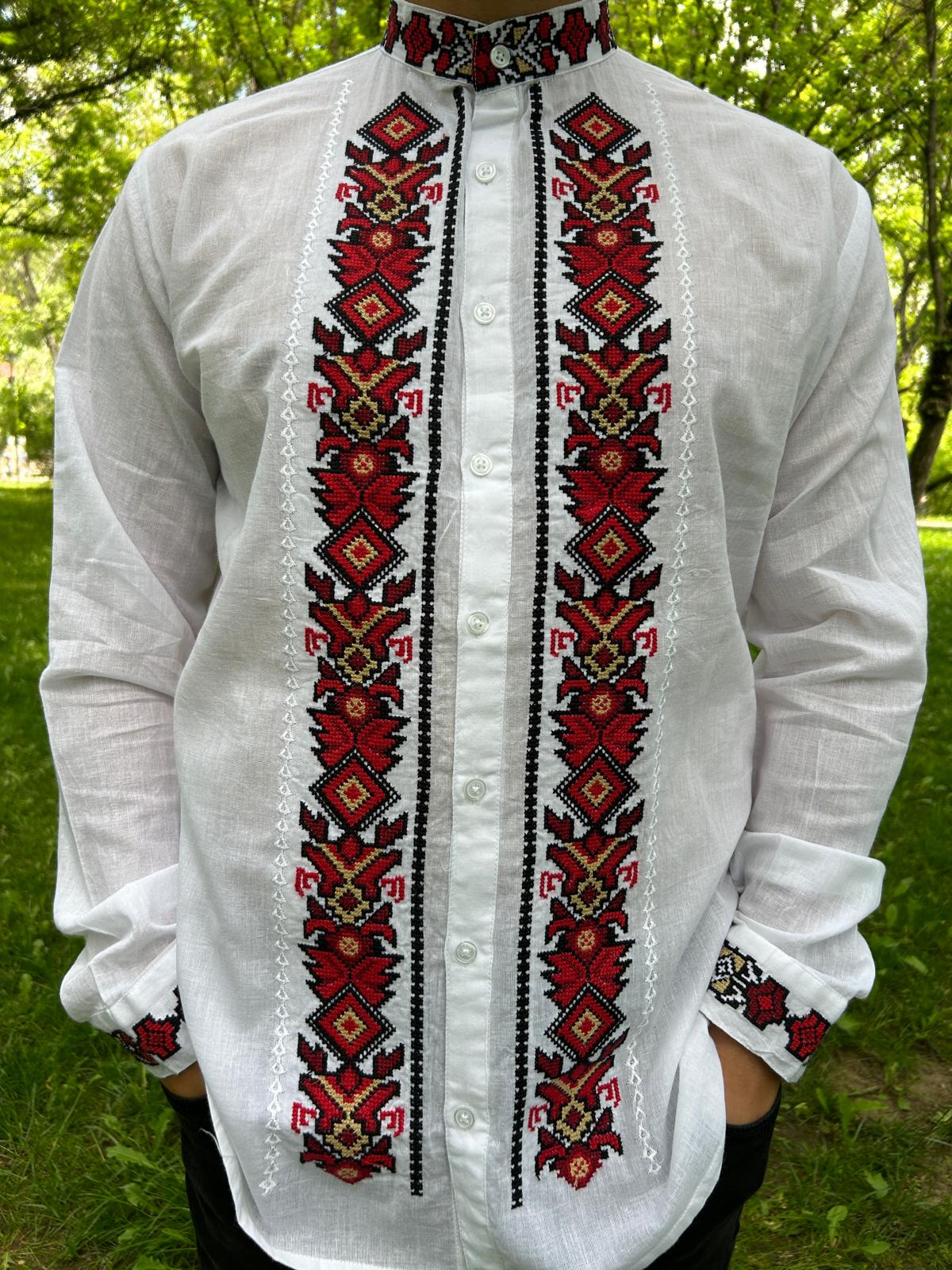 Cămașă tradițională bărbați TM1117 *figuri geometrice* - XXL