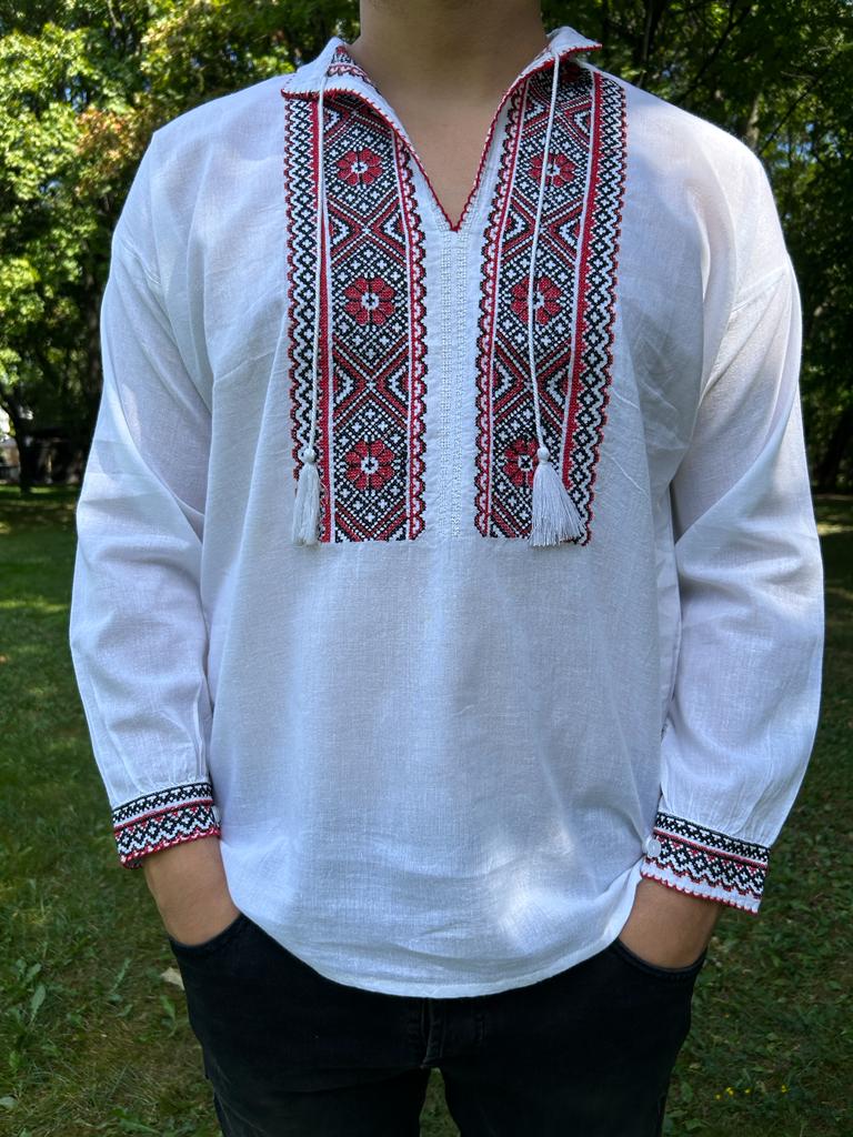 Ie tradițională bărbați TM581 – motive geometrice și florale - L