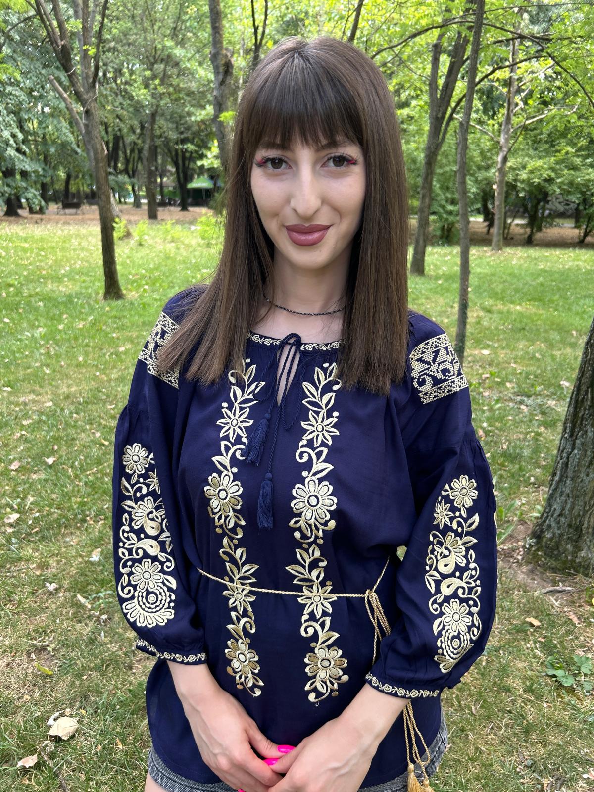 Ie tradițională femei TM1319 *albastru închis* - XXL