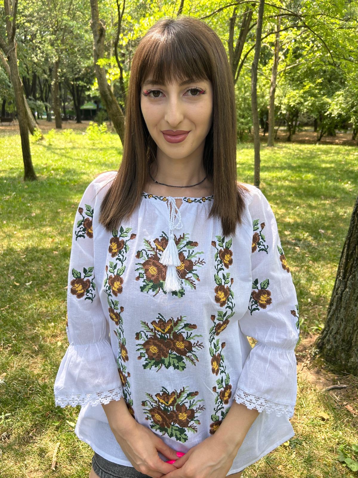 Ie tradițională femei TM1323 - motive florale - - XL