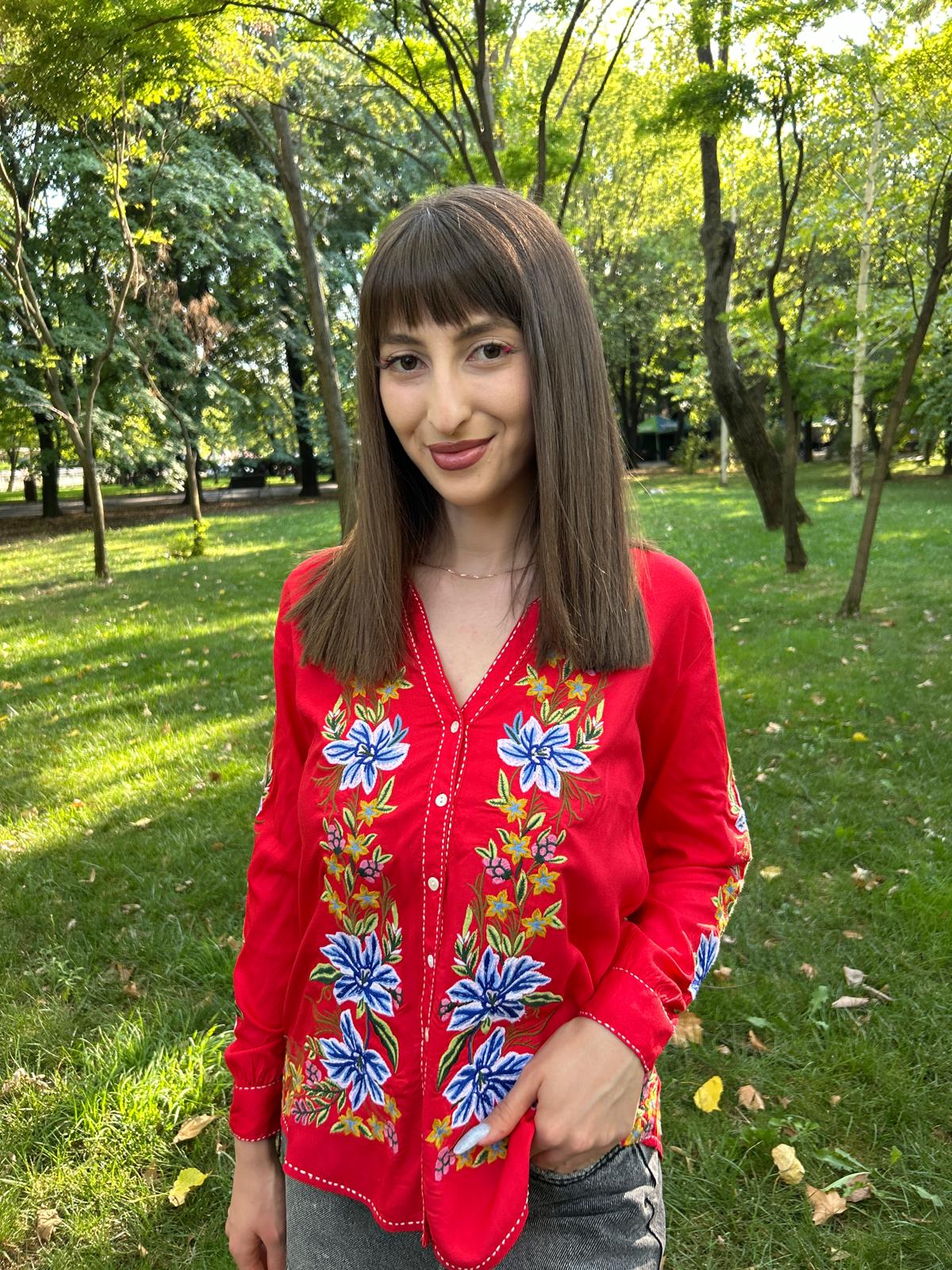 Ie tradițională femei TM1361 *pânză roșie* - M