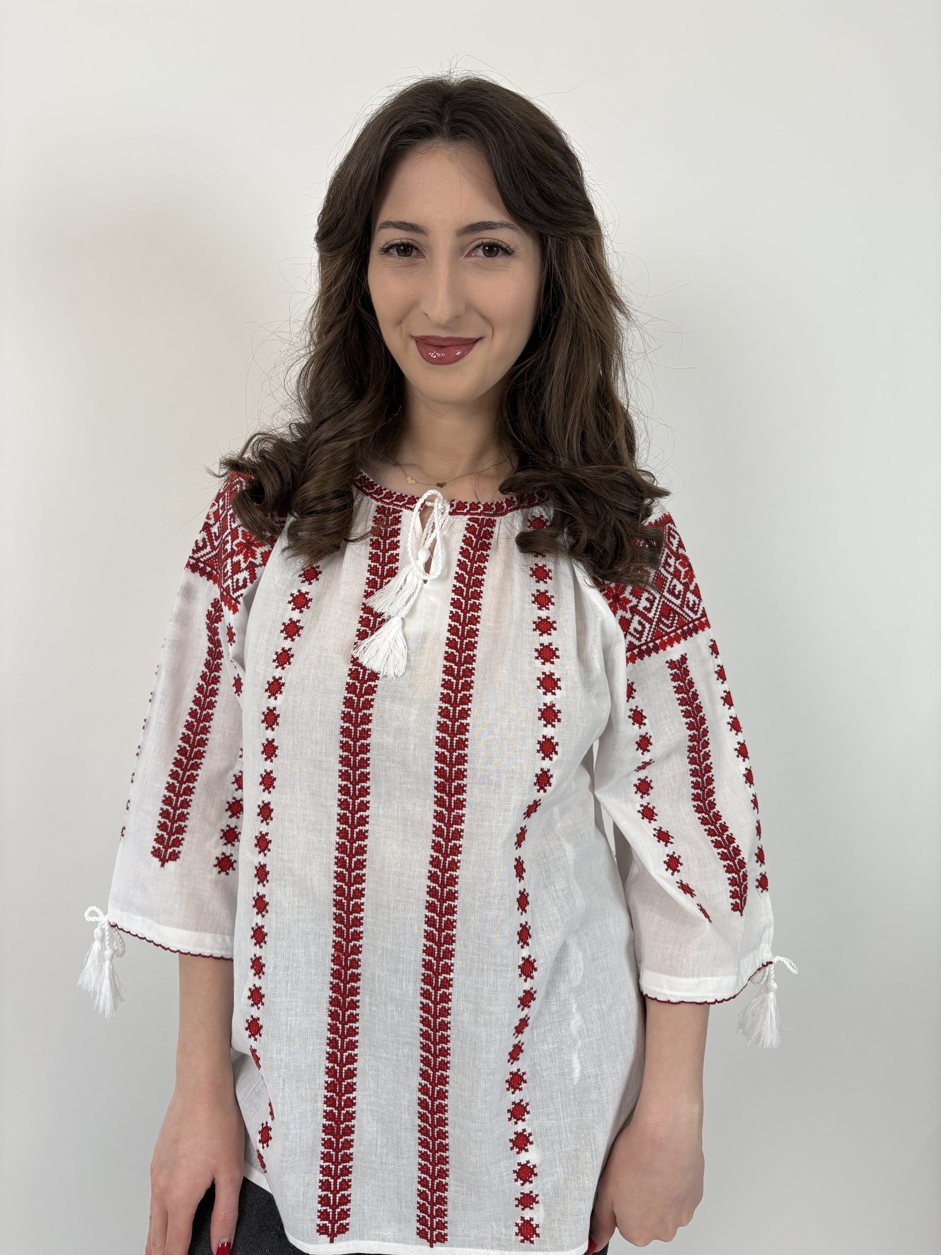 Ie tradițională femei TM2148 *broderie roșie* - 3XL