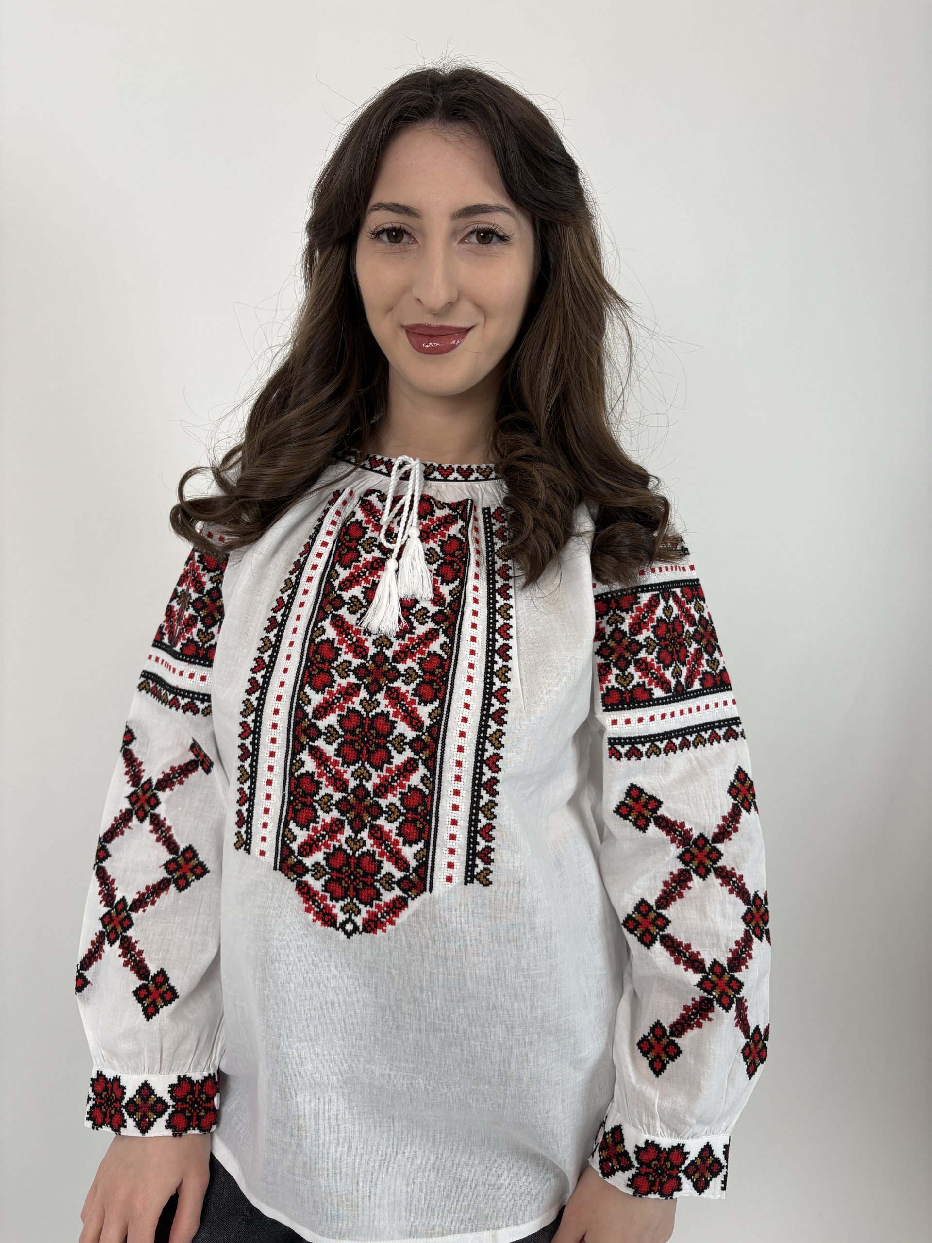 Ie tradițională femei TM2169 *broderie roșie* - XXL