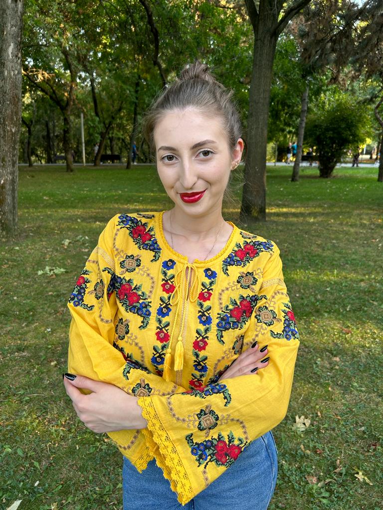 Ie tradițională femei TM29- pânză galbenă - 3XL