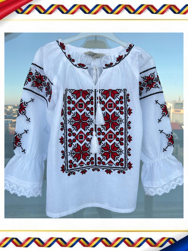 Ie tradițională fete TM1708 - motive geometrice - - 4