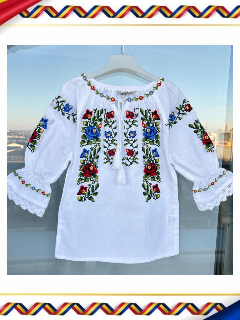 Ie tradițională fete TM1710 - motive florale - - 4