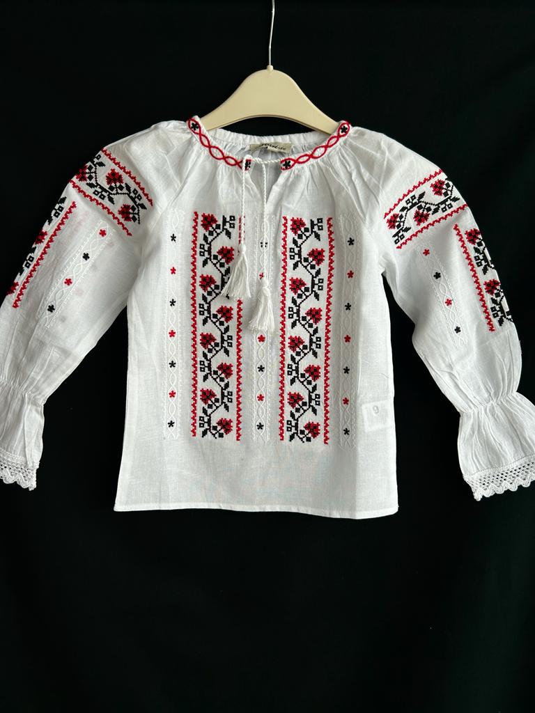 Ie tradițională fete TM651 - motive geometrice și florale - 16