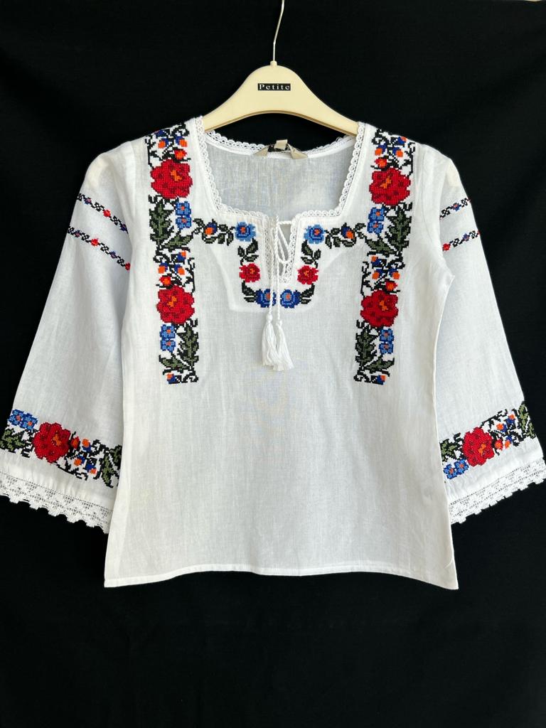 Ie tradițională fete TM667 - motive florale - - 4
