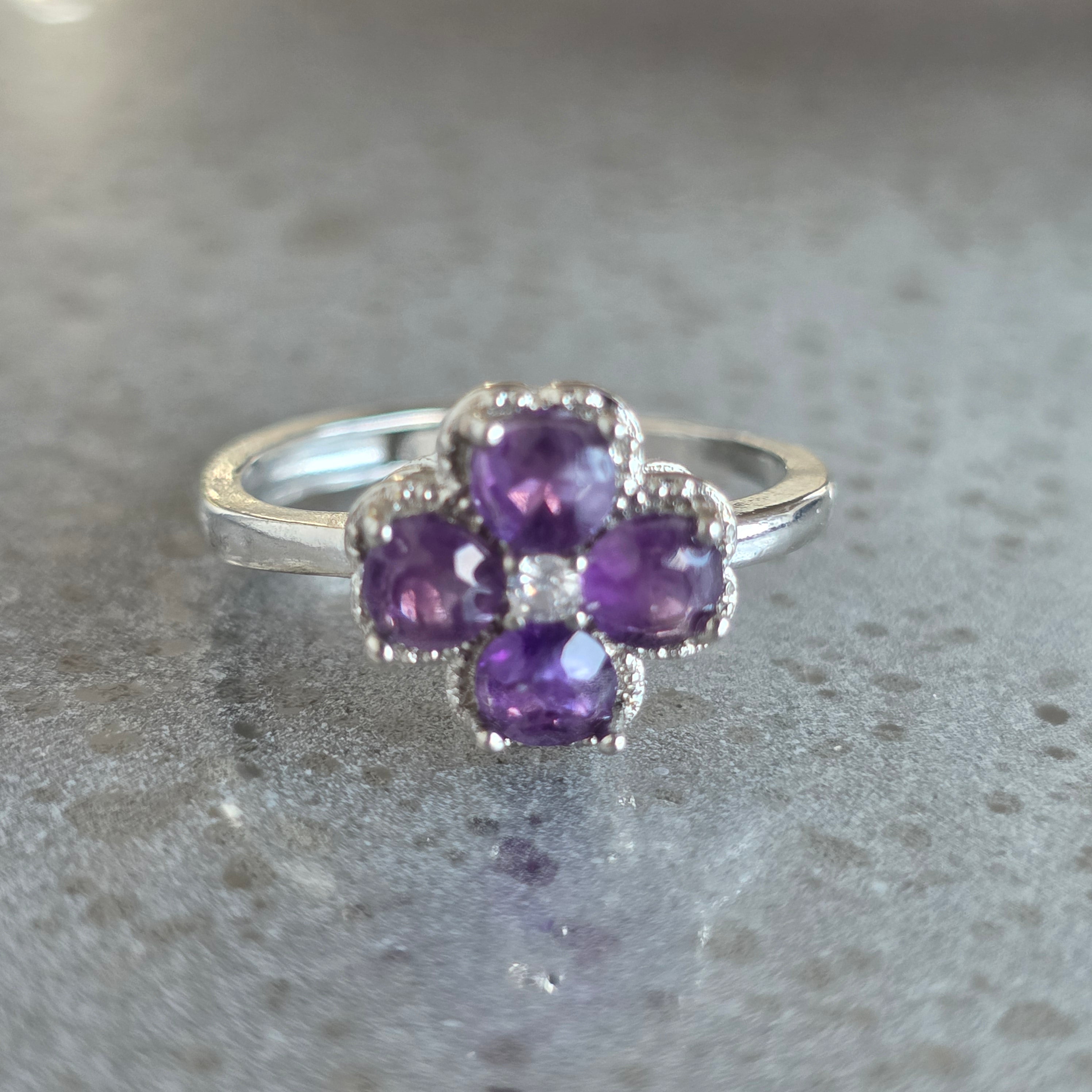 Inel ajustabil ametist | Purple #1