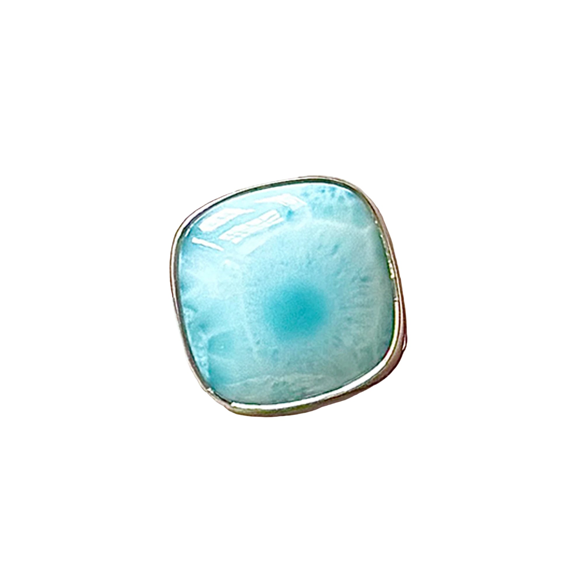Inel ajustabil cu piatra larimar din argint model 1