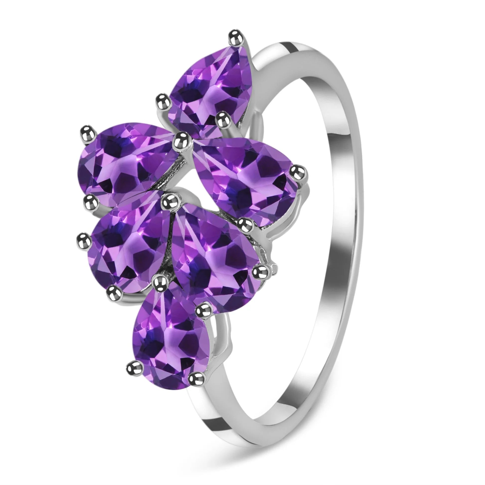 Inel argint 925 ametist | Flower 3