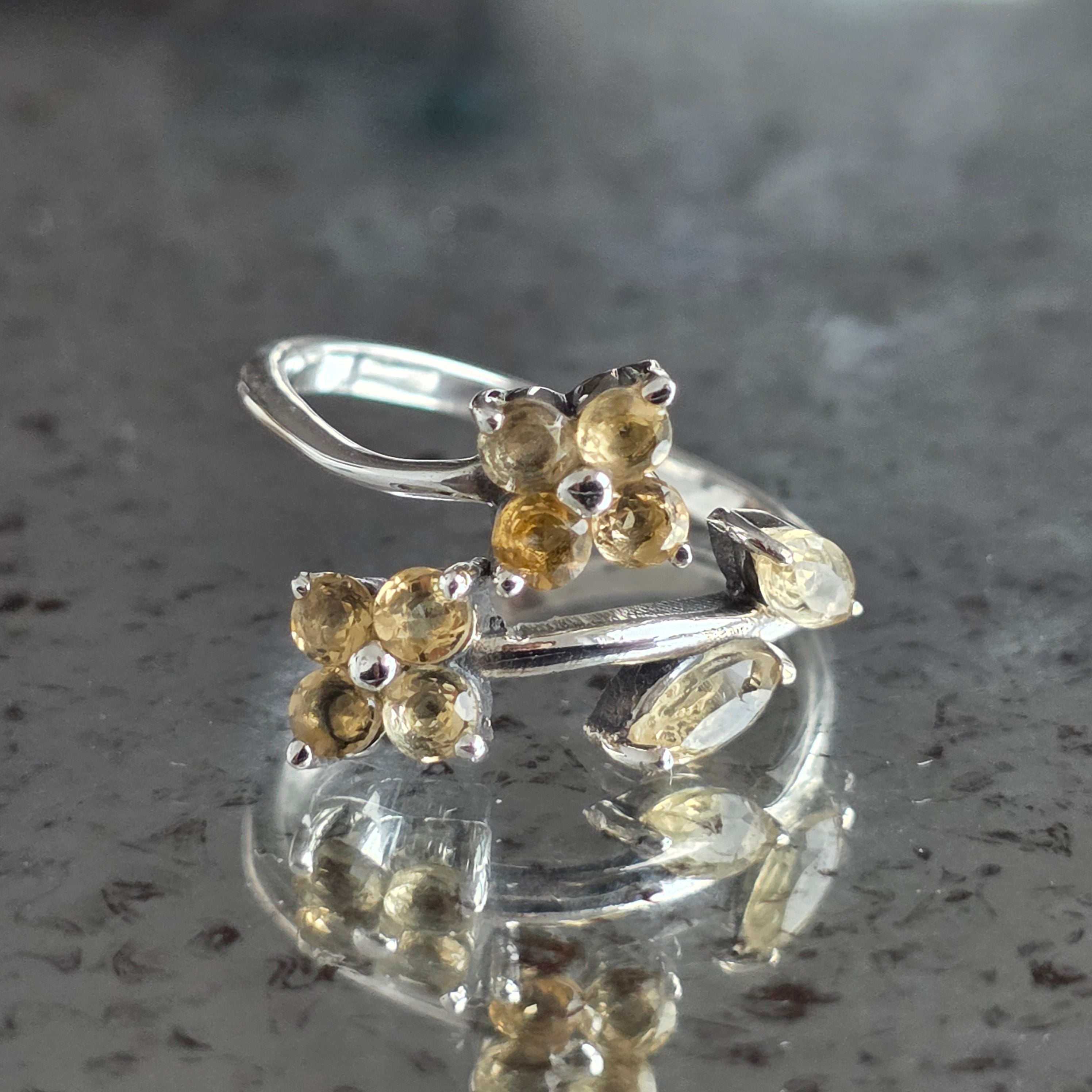 Inel argint 925 citrin | FLOWER #4